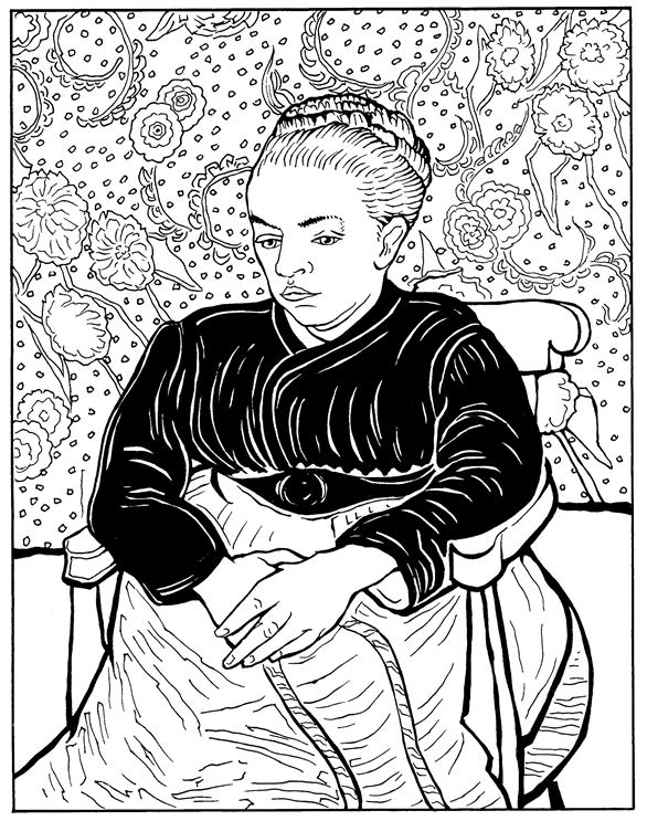 Plansa de colorat cu Van Gogh 8 29